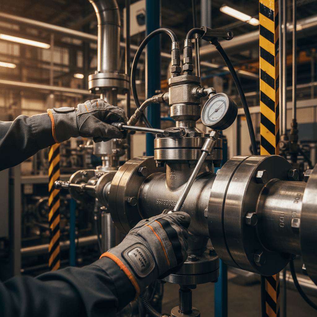 Wartungstechniker führt Inspektionen durch